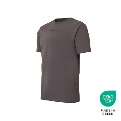 FCA Shirt in grau mit dunkelgrauem Rosenaustadion Print sowie den Koordinaten des Stadions auf der Brust für Kinder 
